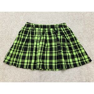 VTG Y2K Gothic Hot Topic Mini Skirt Green Black Grunge Size Small
